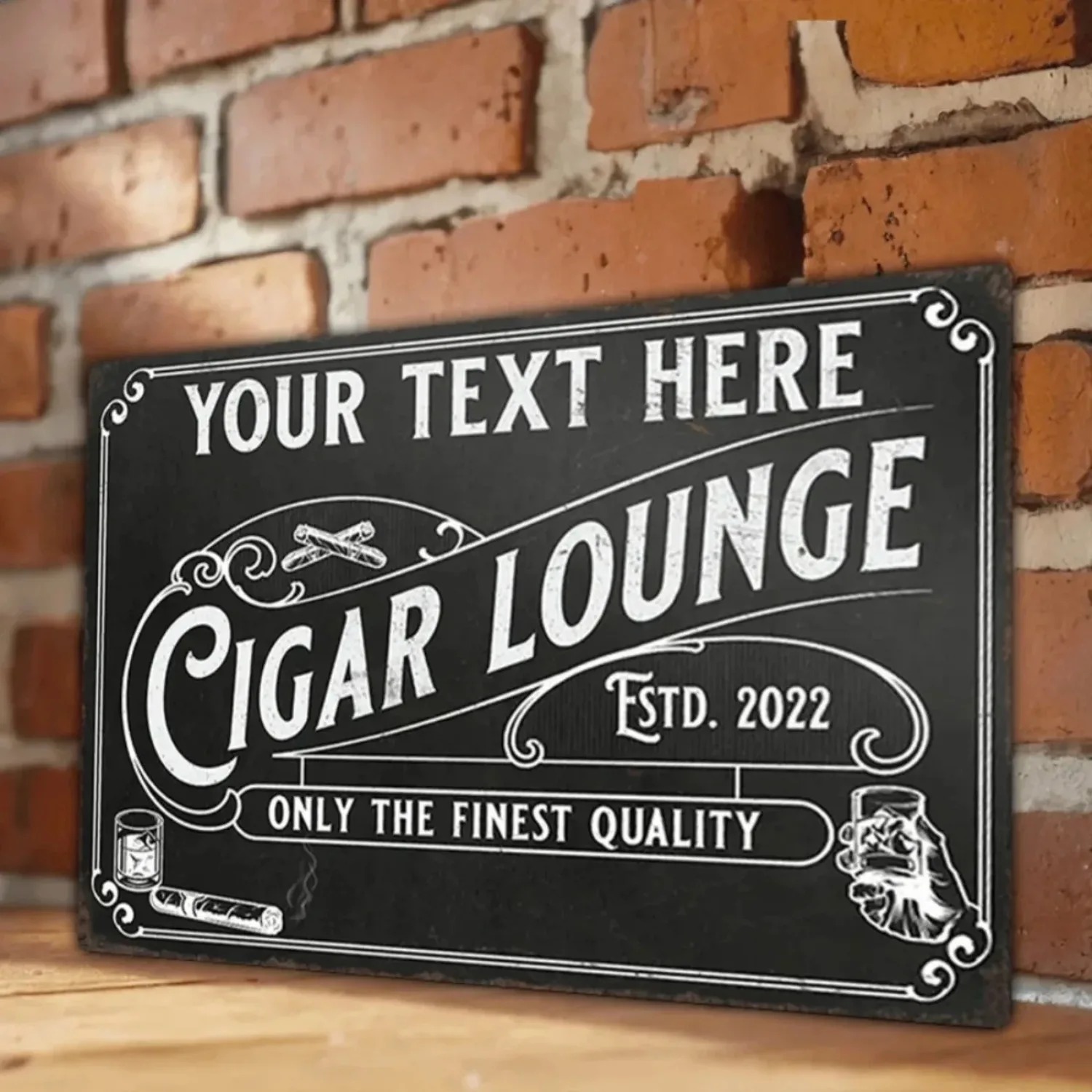 Home Bar Lounge - CIFbuy, Plakat Aluminium Bertema Cerutu yang